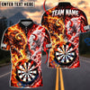 BlueJose Darts Fire And Ice Furious Bull Mascot Dual Element Target Board Graphic Personalized Name, Team Name Unisex Shirt (4 Colors)