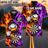BlueJose Darts Fire And Ice Hooded Duck Mascot Dual Element Target Board Graphic Personalized Name, Team Name Unisex Shirt (4 Colors)