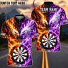 BlueJose Darts Fire And Ice Majestic Eagle Mascot Dual Element Target Board Graphic Personalized Name, Team Name Unisex Shirt (4 Colors)