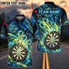 BlueJose Darts Cyber Electric Honeycomb Grid Flying Darts Target Board Graphic Personalized Name, Team Name Unisex Shirt (4 Colors)