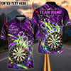 BlueJose Darts Cyber Electric Honeycomb Grid Flying Darts Target Board Graphic Personalized Name, Team Name Unisex Shirt (4 Colors)