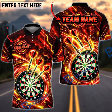 BlueJose Darts Cyber Electric Honeycomb Grid Flying Darts Target Board Graphic Personalized Name, Team Name Unisex Shirt (4 Colors)