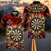 BlueJose Darts Royal Baroque Golden Filigree Crown Target Board Personalized Name, Team Name Unisex Shirt (4 Colors)