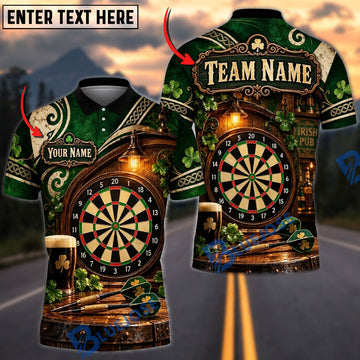 BlueJose Darts Beer Mug Pub Atmosphere Wooden Texture Target Board Graphic Personalized Name Shirt