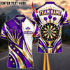 BlueJose Darts Royal Crown Golden Filigree Stars Target Board Graphic Personalized Name, Team Name Unisex Shirt (4 Colors)