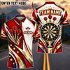 BlueJose Darts Royal Crown Golden Filigree Stars Target Board Graphic Personalized Name, Team Name Unisex Shirt (4 Colors)