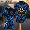 BlueJose Darts Matrix Cyber Lines Smoke Energy Flying Darts Target Board Graphic Personalized Name, Team Name Unisex Shirt (4 Colors)