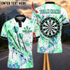 BlueJose Darts Abstract Pastel Paint Splatter Watercolor Flying Darts Target Board Graphic Personalized Name, Team Name Unisex Shirt (4 Colors)