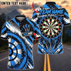 BlueJose Darts Dynamic Halftone Dots Grunge Texture Flying Darts Target Board Graphic Personalized Name, Team Name Unisex Shirt (4 Colors)