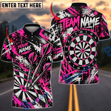 BlueJose Darts Vivid Paint Splatter Crown Graffiti Flying Darts Target Board Graphic Personalized Name, Team Name Unisex Shirt (4 Colors)