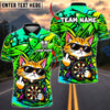 BlueJose Darts Cool Cat Sunglasses Middle Finger Target Board Graffiti Artwork Personalized Name, Team Name Unisex Shirt (4 Colors)
