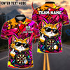 BlueJose Darts Cool Cat Sunglasses Middle Finger Target Board Graffiti Artwork Personalized Name, Team Name Unisex Shirt (4 Colors)