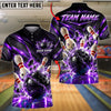 BlueJose Bowling And Pins Golden Energy Rays Explosive Strike Ball Pins Shattered Graphic Customized Name, Team Name 3D Shirt (6 Colors)