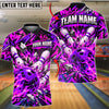 BlueJose Bowling And Pins Fiery Inferno Strike Ball Explosive Pins Broken Rocks Crown Graffiti Artwork Customized Name, Team Name 3D Shirt (4 Colors)