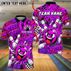 BlueJose Bowling And Pins Expressive Mascot Character Strike Comic Pop Art Pins Graphic Customized Name, Team Name 3D Shirt (4 Colors)