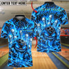 BlueJose Bowling And Pins Flaming Magma Monster Customized Name, Team Name 3D Shirt (4 Colors)
