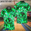 BlueJose Bowling And Pins Flaming Magma Monster Customized Name, Team Name 3D Shirt (4 Colors)
