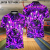 BlueJose Bowling And Pins Flaming Magma Monster Customized Name, Team Name 3D Shirt (4 Colors)