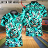 BlueJose Bowling And Pins Electric Lightning Monster Customized Name, Team Name 3D Shirt (6 Colors)