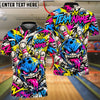 BlueJose Bowling And Pins Colorful Graffiti Monster Customized Name, Team Name 3D Shirt (4 Colors)