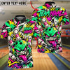 BlueJose Bowling And Pins Colorful Graffiti Monster Customized Name, Team Name 3D Shirt (4 Colors)