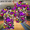BlueJose Bowling And Pins Colorful Graffiti Monster Customized Name, Team Name 3D Shirt (4 Colors)