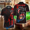 BlueJose Billiards Yin And Yang 8 & 9-Ball Flame Lightning Personalized Name Shirt (4 Colors)