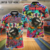 BlueJose Bowling And Pins “Split Personality” Graffiti Style Customized Name, Team Name 3D Shirt (4 Colors)