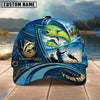 BlueJose Fishing Deep Blue Ocean Patch Personalized Name Classic 3D Cap Personalized Cap (13 Breeds)