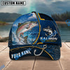 BlueJose Fishing Navy Bright Hook Personalized Name Classic 3D Cap Personalized Cap (13 Breeds)