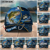 BlueJose Fishing Navy Bright Hook Personalized Name Classic 3D Cap Personalized Cap (13 Breeds)