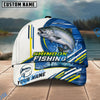 BlueJose Fishing White Multi Line Pattern Personalized Name Classic 3D Cap Personalized Cap (13 Breeds)