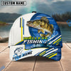 BlueJose Fishing White Multi Line Pattern Personalized Name Classic 3D Cap Personalized Cap (13 Breeds)