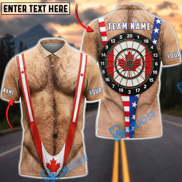 BlueJose Darts Canadian Flag Mankini Dartboard Personalized Name Shirt
