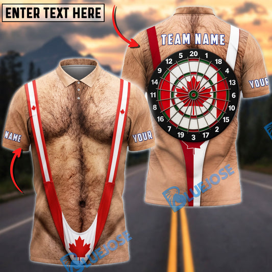 BlueJose Darts Canadian Flag Mankini Dartboard Personalized Name Shirt