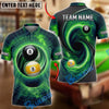 BlueJose Billiards Cosmic 8 Ball And Swirling Galaxy Personalized Name Shirt (4 Colors)