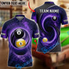 BlueJose Billiards Cosmic 8 Ball And Swirling Galaxy Personalized Name Shirt (4 Colors)