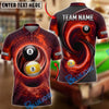 BlueJose Billiards Cosmic 8 Ball And Swirling Galaxy Personalized Name Shirt (4 Colors)