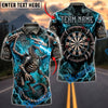 BlueJose Darts Electric Dragon Skull Warrior Dartboard Personalized Name, Team Name Unisex Shirt (4 Colors)