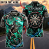 BlueJose Darts Electric Dragon Skull Warrior Dartboard Personalized Name, Team Name Unisex Shirt (4 Colors)