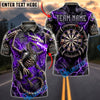 BlueJose Darts Electric Dragon Skull Warrior Dartboard Personalized Name, Team Name Unisex Shirt (4 Colors)
