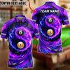 BlueJose Billiards Double Flaming 9 Ball And 8 Ball Yinyang Personalized Name Shirt (4 Colors)