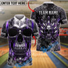 BlueJose Bowling And Pins Dark Flame Skull Mechanical Gear Dartboard Customized Name, Team Name 3D Shirt (4 Colors)