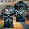 BlueJose Bowling And Pins Punisher Skull Industrial Gear Dartboard Customized Name, Team Name 3D Shirt (4 Colors)