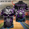 BlueJose Bowling And Pins Punisher Skull Industrial Gear Dartboard Customized Name, Team Name 3D Shirt (4 Colors)