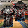 BlueJose Bowling And Pins Punisher Skull Industrial Gear Dartboard Customized Name, Team Name 3D Shirt (4 Colors)