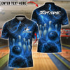 BlueJose Bowling And Pins Fire Thunder Storm Customized Name, Team Name 3D Shirt (6 Colors)