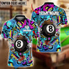 BlueJose Billiards Ball 8 Pool Graffiti Pattern Personalized Name Shirt (4 Colors)