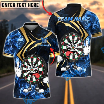 BlueJose Darts Bullseye Blaze Personalized Name, Team Name Unisex Shirt (4 Colors)