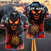 BlueJose Darts Flame Skull Dartboard Multicolor Options Personalized Name Shirt (4 Colors)